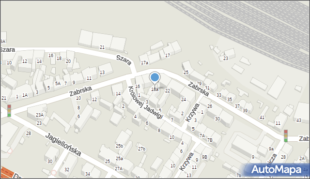 Gliwice, Zabrska, 18a, mapa Gliwic