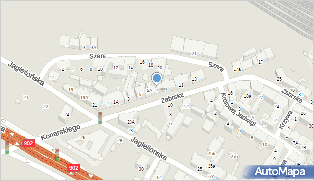 Gliwice, Zabrska, 7, mapa Gliwic