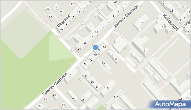 Gliwice, Zawiszy Czarnego, 5e, mapa Gliwic