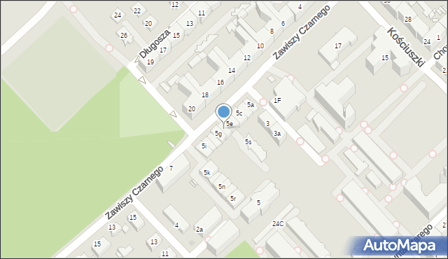 Gliwice, Zawiszy Czarnego, 5f, mapa Gliwic