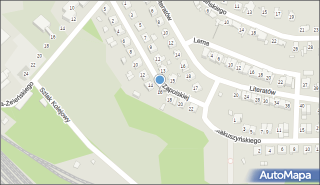 Gliwice, Zapolskiej Gabrieli, 16, mapa Gliwic