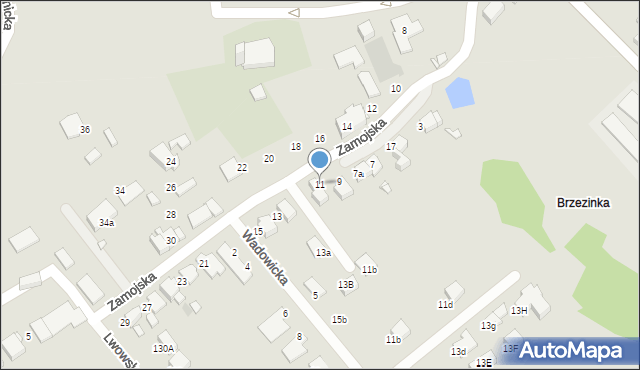 Gliwice, Zamojska, 11, mapa Gliwic