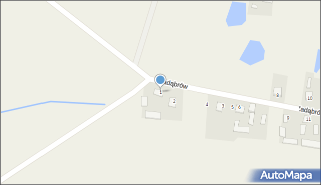 Głogów, Zadąbrów, 1, mapa Głogów