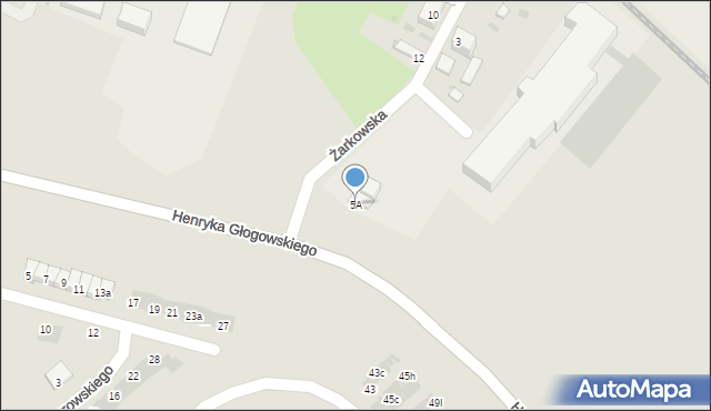 Głogów, Żarkowska, 5A, mapa Głogów