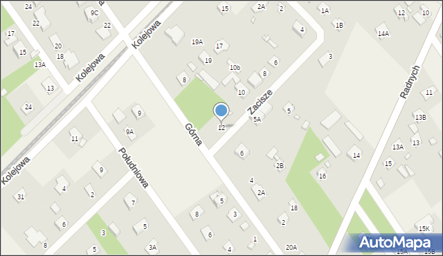 Głosków-Letnisko, Zacisze, 12, mapa Głosków-Letnisko