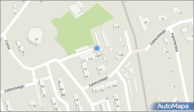 Gniezno, Zabłockiego Mateusza, ks. mjr., 11e, mapa Gniezna