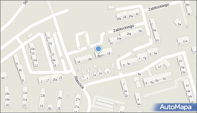 Gniezno, Zabłockiego Mateusza, ks. mjr., 18b, mapa Gniezna