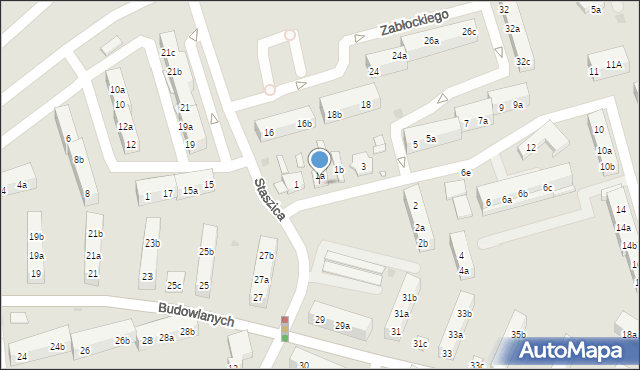 Gniezno, Zabłockiego Mateusza, ks. mjr., 1a, mapa Gniezna