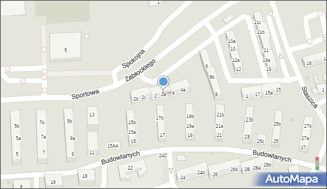 Gniezno, Zabłockiego Mateusza, ks. mjr., 2a, mapa Gniezna