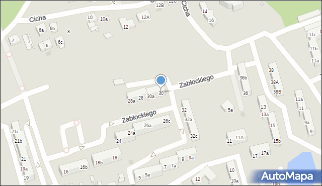 Gniezno, Zabłockiego Mateusza, ks. mjr., 30, mapa Gniezna