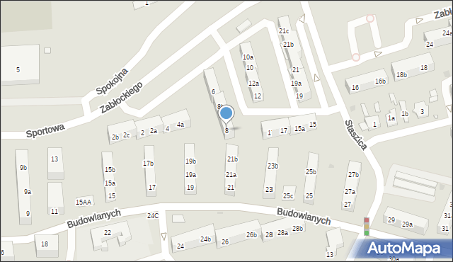 Gniezno, Zabłockiego Mateusza, ks. mjr., 8, mapa Gniezna