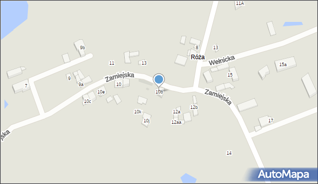 Gniezno, Zamiejska, 10b, mapa Gniezna