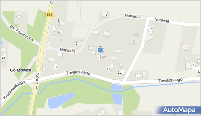 Golasowice, Zawadzkiego, 3A, mapa Golasowice