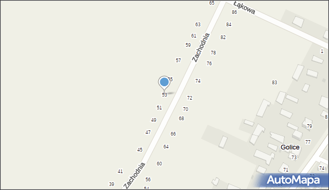 Golice, Zachodnia, 53, mapa Golice
