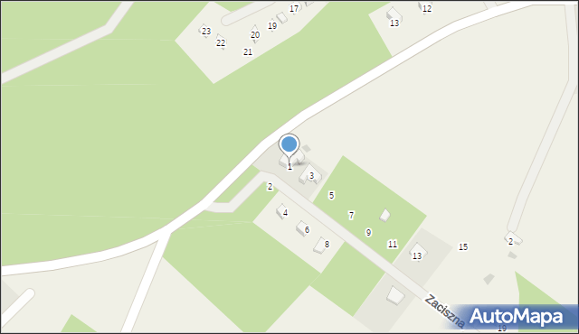 Gołubie, Zaciszna, 1, mapa Gołubie