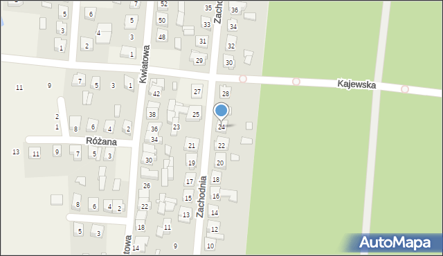 Gołuchów, Zachodnia, 24, mapa Gołuchów