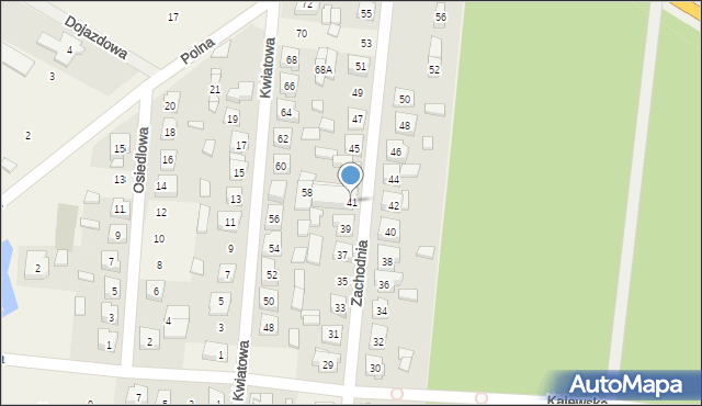 Gołuchów, Zachodnia, 41, mapa Gołuchów