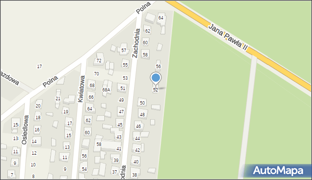 Gołuchów, Zachodnia, 52, mapa Gołuchów