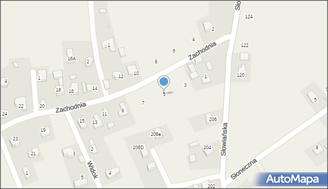 Górna Wieś, Zachodnia, 5, mapa Górna Wieś