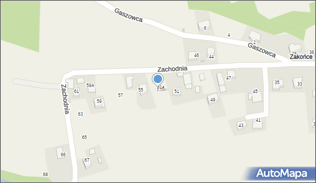 Górna Wieś, Zachodnia, 53, mapa Górna Wieś