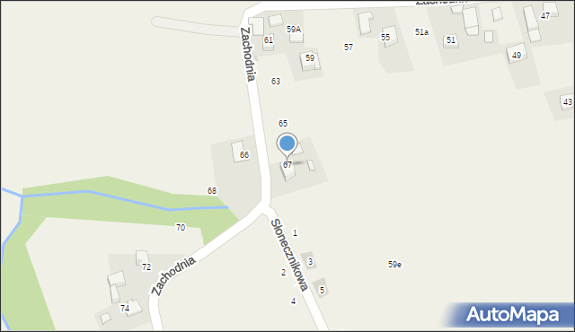 Górna Wieś, Zachodnia, 67, mapa Górna Wieś