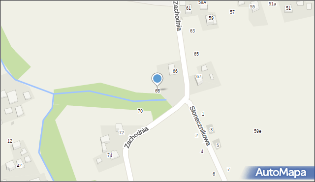 Górna Wieś, Zachodnia, 68, mapa Górna Wieś