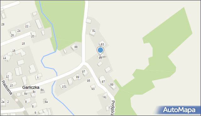 Górna Wieś, Zachodnia, 85, mapa Górna Wieś