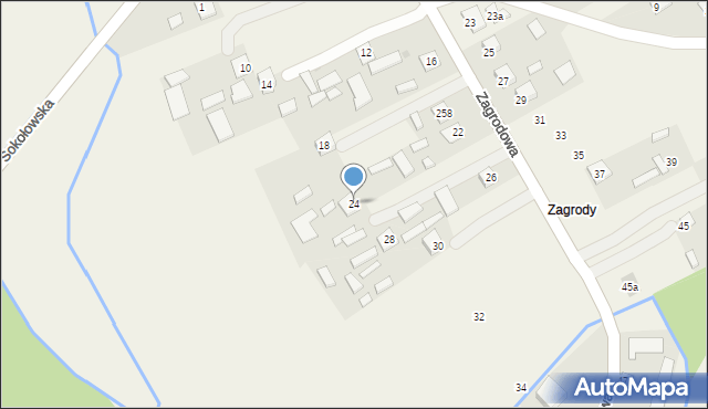Górno, Zagrodowa, 24, mapa Górno