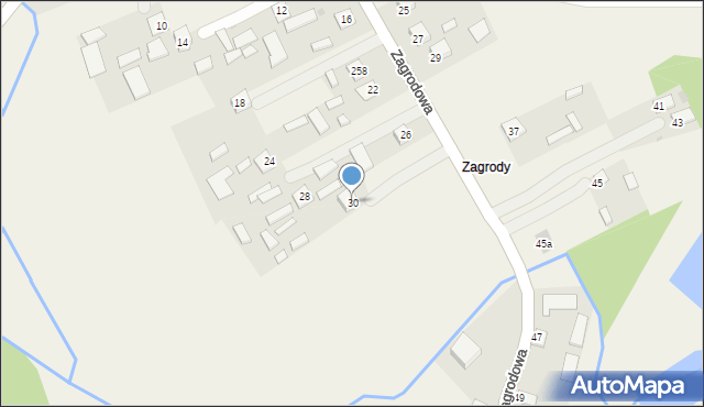 Górno, Zagrodowa, 30, mapa Górno