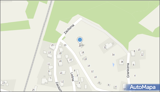 Gorzów, Zaciszna, 20, mapa Gorzów