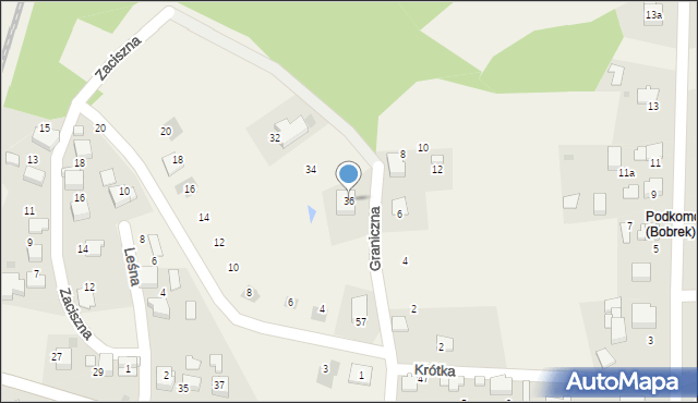 Gorzów, Zaciszna, 36, mapa Gorzów