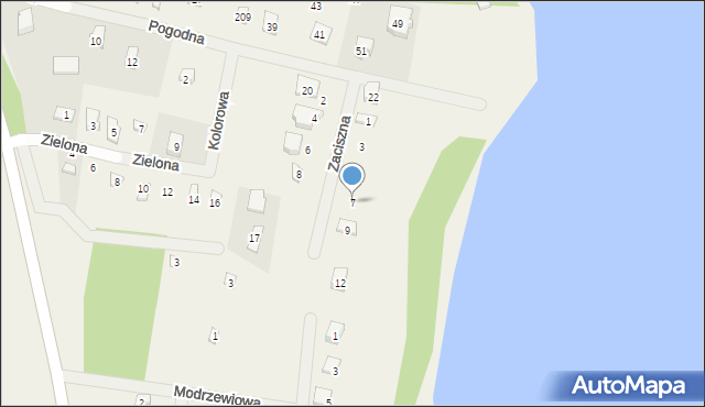 Gowidlino, Zaciszna, 7, mapa Gowidlino