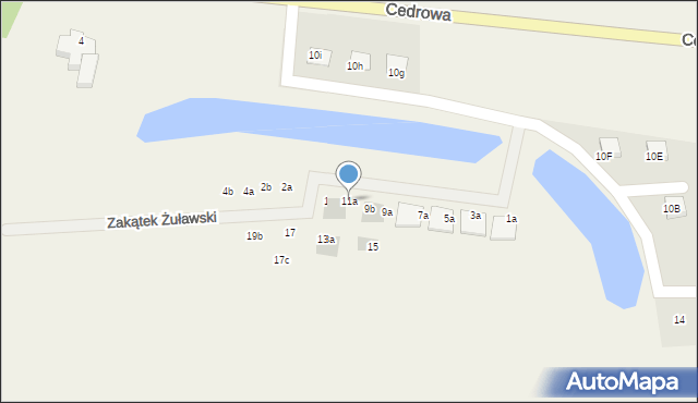 Grabiny-Zameczek, Zakątek Żuławski, 11a, mapa Grabiny-Zameczek