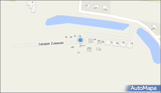 Grabiny-Zameczek, Zakątek Żuławski, 17, mapa Grabiny-Zameczek
