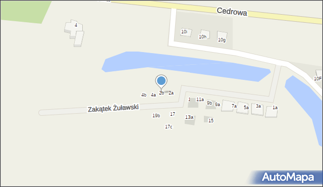 Grabiny-Zameczek, Zakątek Żuławski, 2b, mapa Grabiny-Zameczek