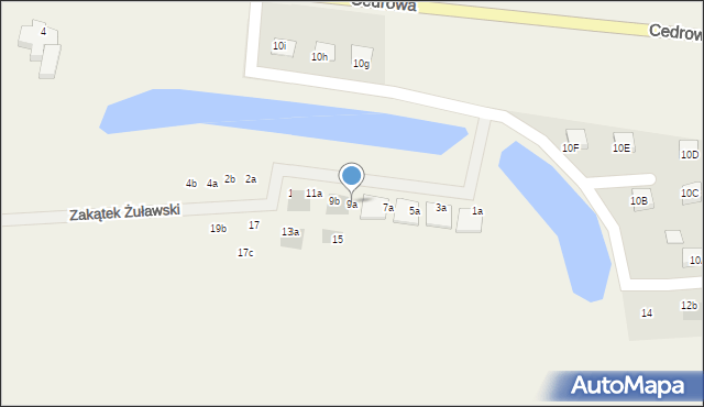 Grabiny-Zameczek, Zakątek Żuławski, 9a, mapa Grabiny-Zameczek