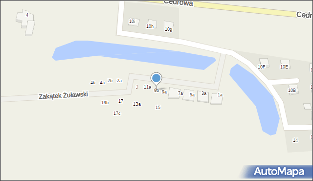 Grabiny-Zameczek, Zakątek Żuławski, 9b, mapa Grabiny-Zameczek
