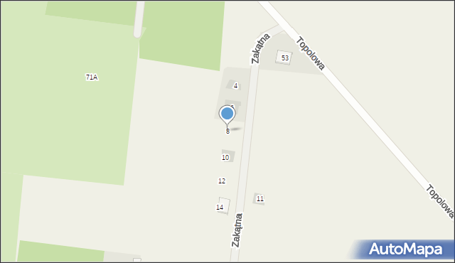 Grądy, Zakątna, 8, mapa Grądy