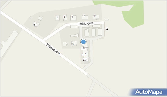 Granowo, Zakładowa, 11C, mapa Granowo