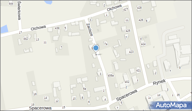 Grębów, Zacisze, 7, mapa Grębów