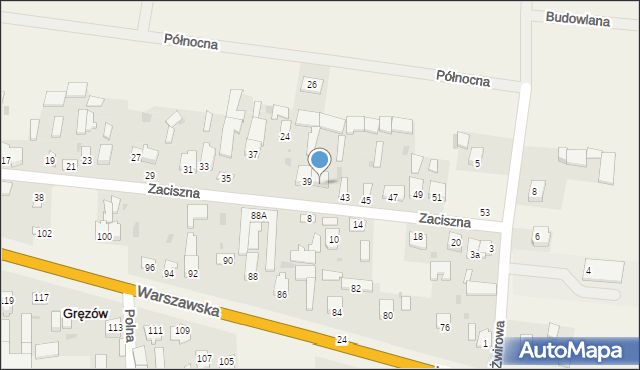 Gręzów, Zaciszna, 41, mapa Gręzów