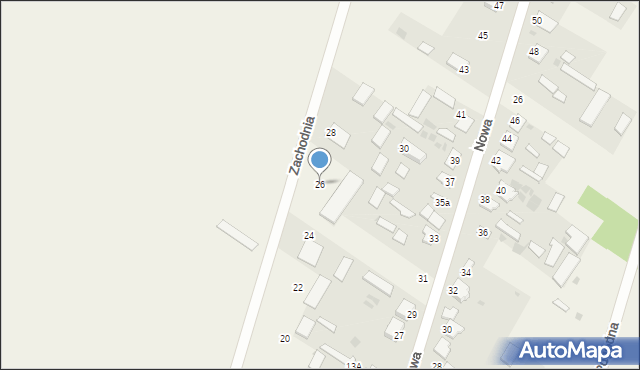 Gręzówka, Zachodnia, 26, mapa Gręzówka