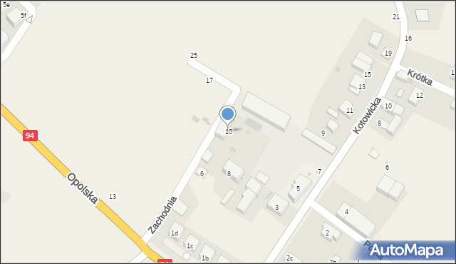 Groblice, Zachodnia, 10, mapa Groblice