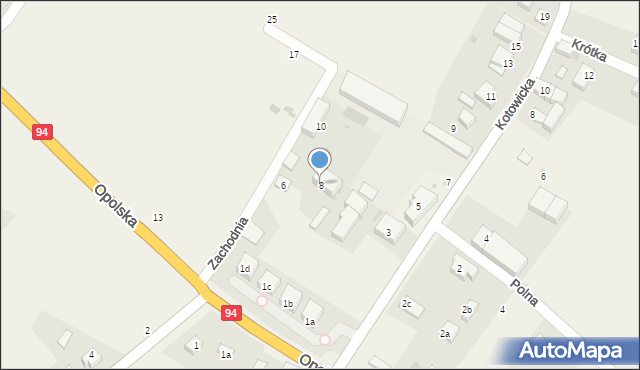 Groblice, Zachodnia, 8, mapa Groblice