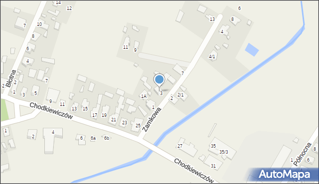 Gródek, Zamkowa, 3/1, mapa Gródek