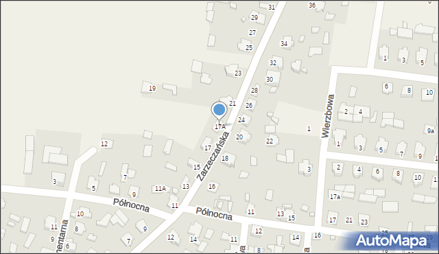 Gródek, Zarzeczańska, 17A, mapa Gródek