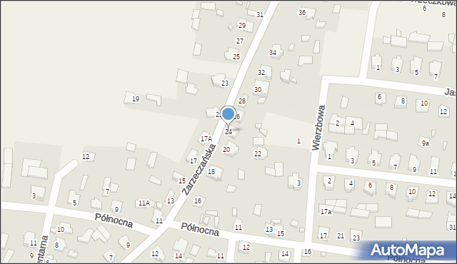 Gródek, Zarzeczańska, 24, mapa Gródek