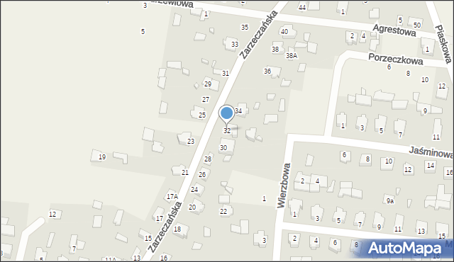 Gródek, Zarzeczańska, 32, mapa Gródek