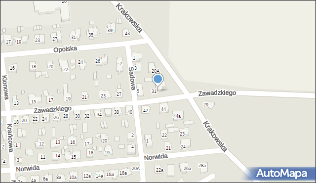 Grodków, Zawadzkiego Tadeusza, 33, mapa Grodków