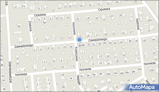 Grodków, Zawadzkiego-Zośki Tadeusza, 18, mapa Grodków